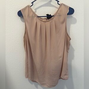 Worthington Tan Pleated Sleeveless Blouse
